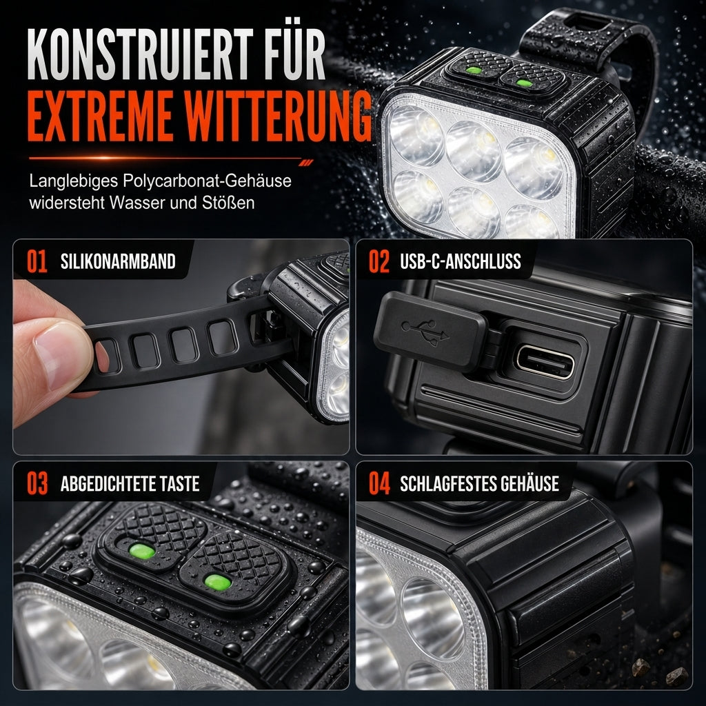 🚴 Helles Fahrradlicht-Set – Vorne & Hinten für maximale Sicherheit bei Nacht 🌙