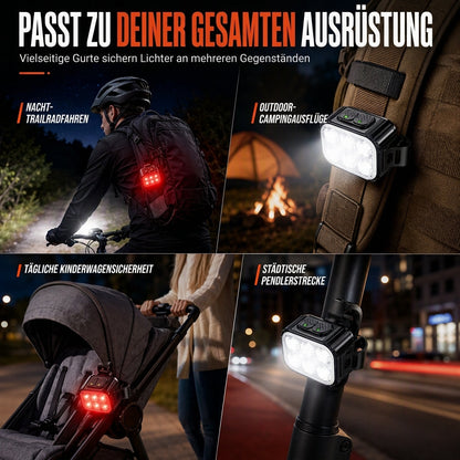 🚴 Helles Fahrradlicht-Set – Vorne & Hinten für maximale Sicherheit bei Nacht 🌙