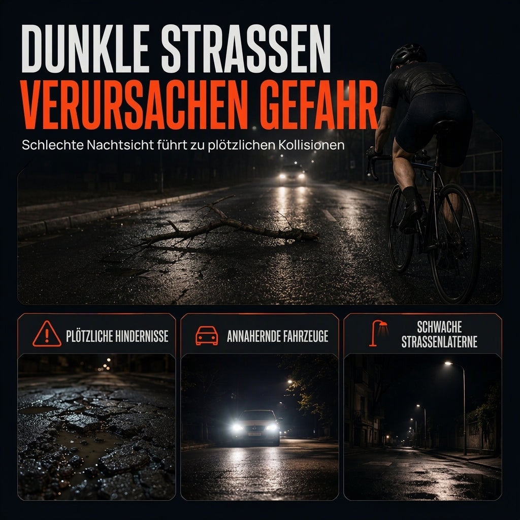 🚴 Helles Fahrradlicht-Set – Vorne & Hinten für maximale Sicherheit bei Nacht 🌙