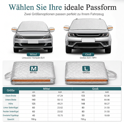 Verdickte magnetische Auto-Frontscheiben-Schneedecke Halbabdeckung für Winter-Frontscheiben für Limousinen und SUVs
