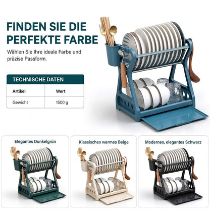 Mehrschichtige Küchen-Abtropfgestell und Aufbewahrungsorganizer für Geschirr mit Stahlrahmen
