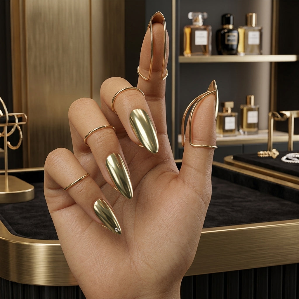 💍50 % RABATT! ✨ Metall-Fingerspitzen-Nagelring, trendiges Modeschmuck Accessoire für Party & Alltag 🖤