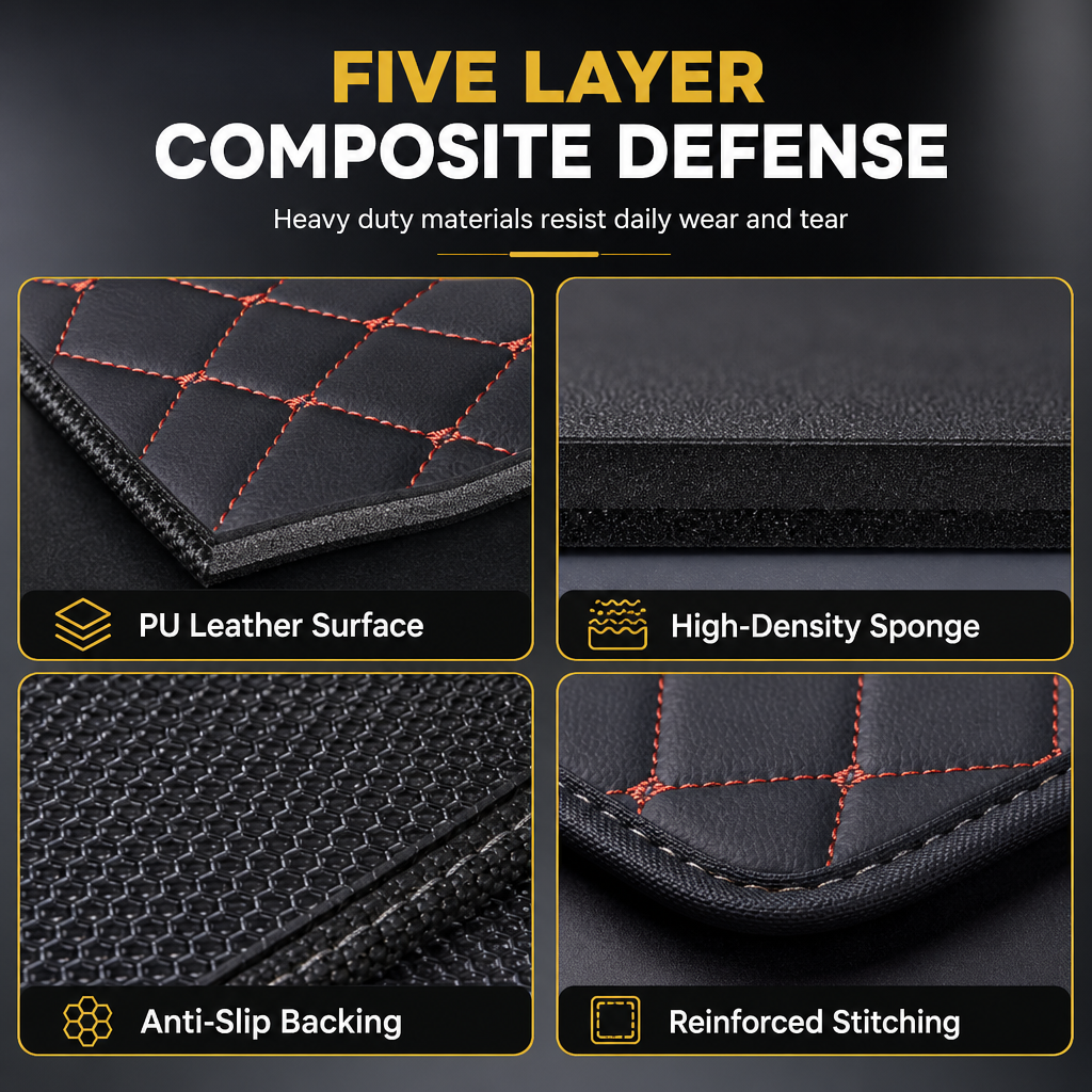 🚗 50 % RABATT! 🧽 Universelle Kofferraummatte aus PVC-Leder, pflegeleicht, Größe 100×70 cm ✨
