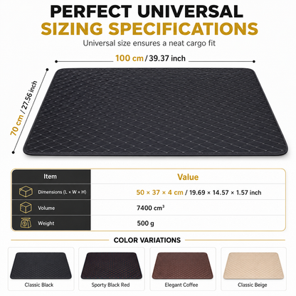 🚗 50 % RABATT! 🧽 Universelle Kofferraummatte aus PVC-Leder, pflegeleicht, Größe 100×70 cm ✨