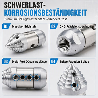 Hochdruck-Kanalreinigungsdüse in Pagodenform, Rohrreinigungs- und Säuredüse