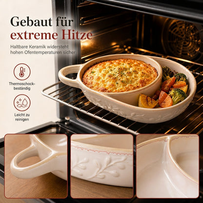 🍽️Retro Keramik-Auflaufform mit Einzelgriff – Schadstofffrei backen & sicher servieren