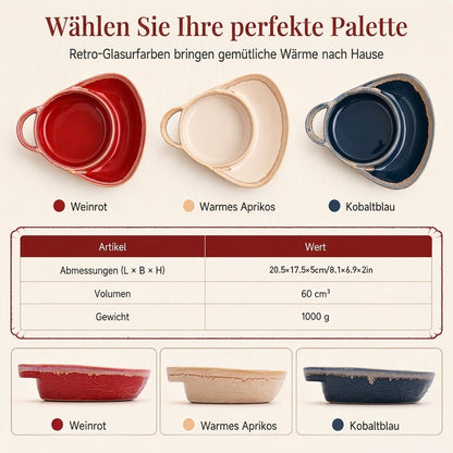 Retro Keramik Auflaufform mit einzelnem Griff