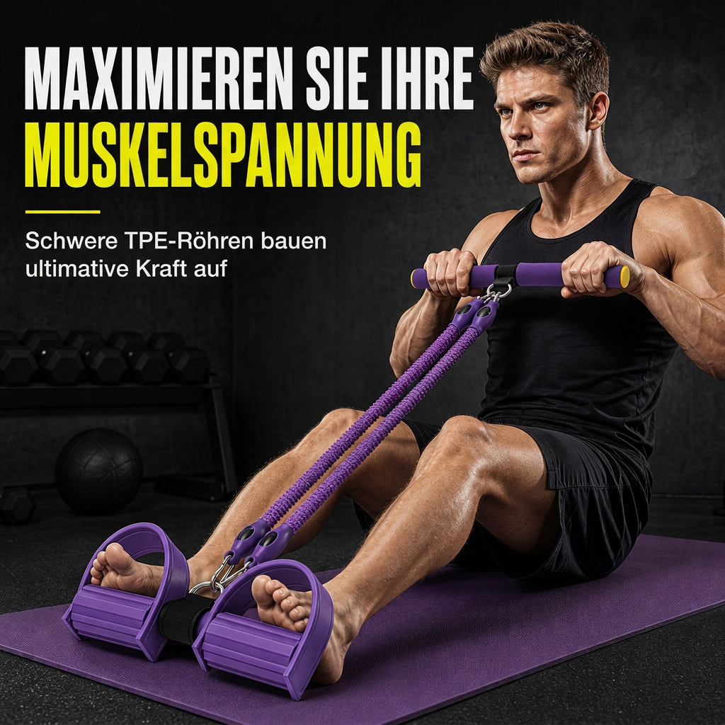 Multifunktionales Widerstandsband mit Pedal – Für Bauch-, Yoga- & Pilates-Training zu Hause