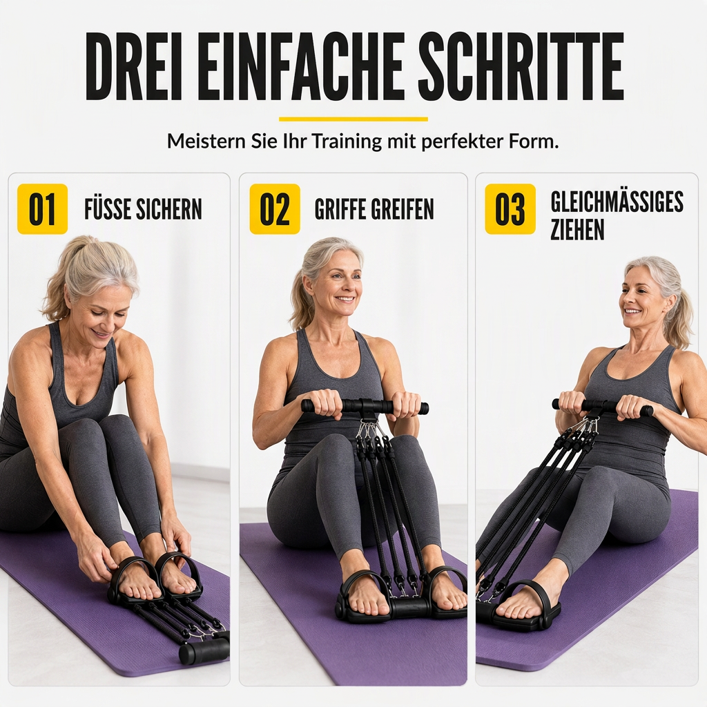 Multifunktionales Widerstandsband mit Pedal – Für Bauch-, Yoga- & Pilates-Training zu Hause