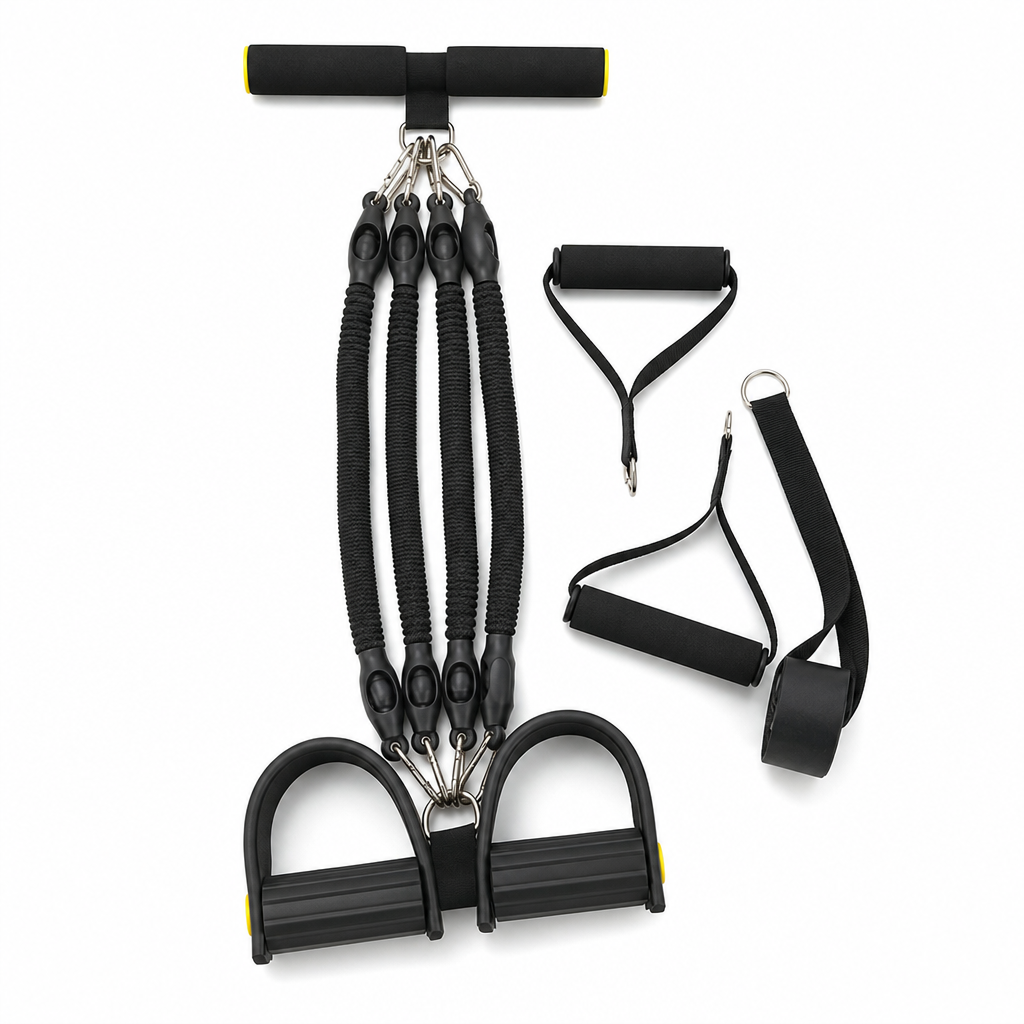 Multifunktionales Widerstandsband mit Pedal – Für Bauch-, Yoga- & Pilates-Training zu Hause