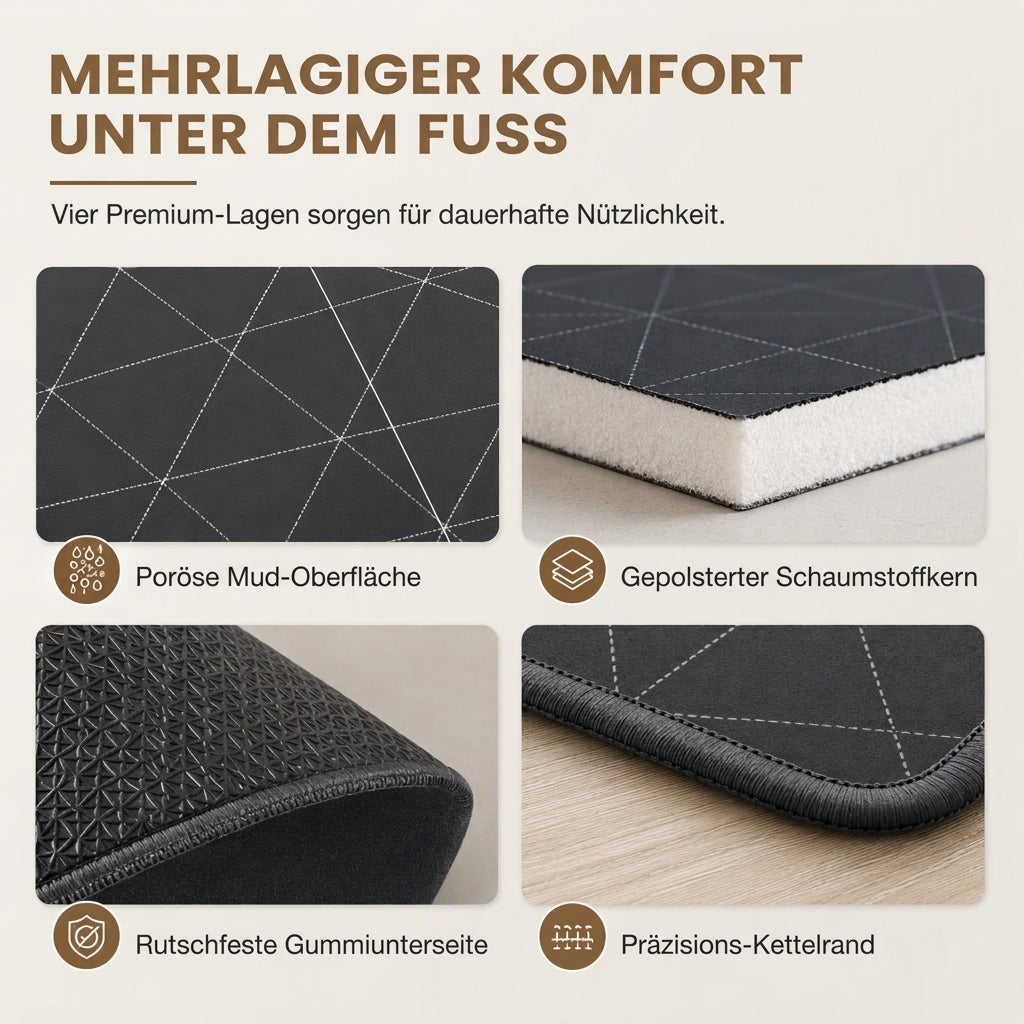 🛁 Rutschfeste Diatomeenerde-Badematte – wasserabsorbierend, schnell trocknend & perfekt für Bad und Eingang