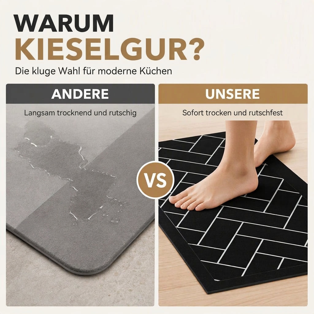 🛁 Rutschfeste Diatomeenerde-Badematte – wasserabsorbierend, schnell trocknend & perfekt für Bad und Eingang