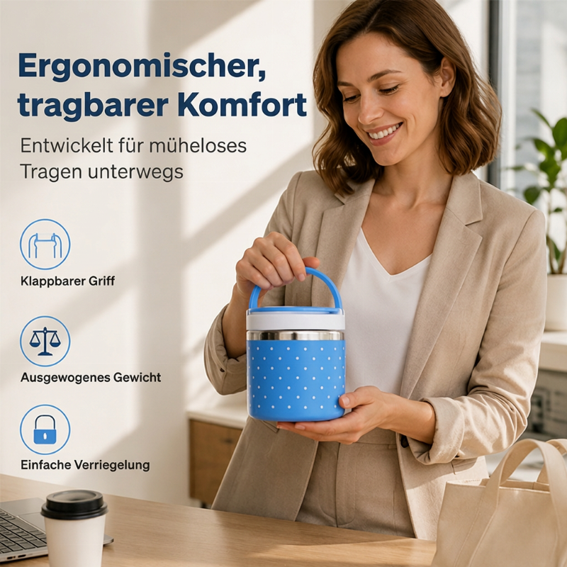 Tragbare isolierte Lunchbox aus Edelstahl