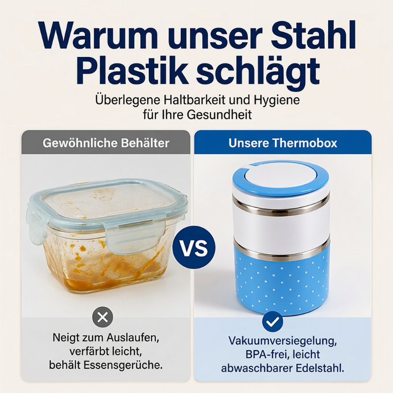Tragbare isolierte Lunchbox aus Edelstahl