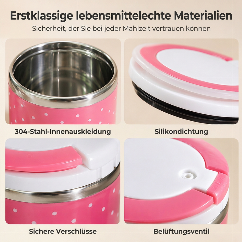Tragbare isolierte Lunchbox aus Edelstahl