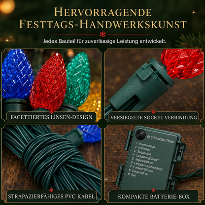 💫🏮Batteriebetriebene Erdbeer-Lichterkette mit 8 Beleuchtungsmodi – für Weihnachten, Halloween & Garten