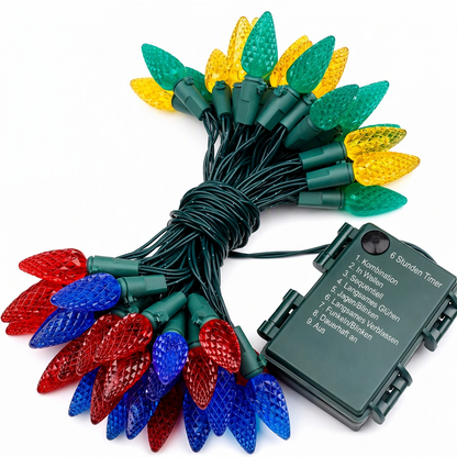 💫🏮Batteriebetriebene Erdbeer-Lichterkette mit 8 Beleuchtungsmodi – für Weihnachten, Halloween & Garten