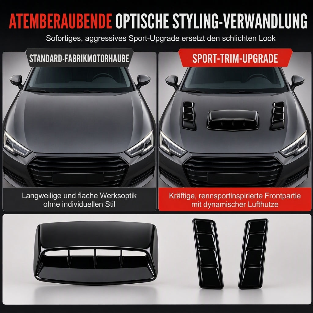 🚗 Auto Motorhaube Luftaufkleber – Dekorative Lufteinlasshaube im Shark-Gill-Stil ✨