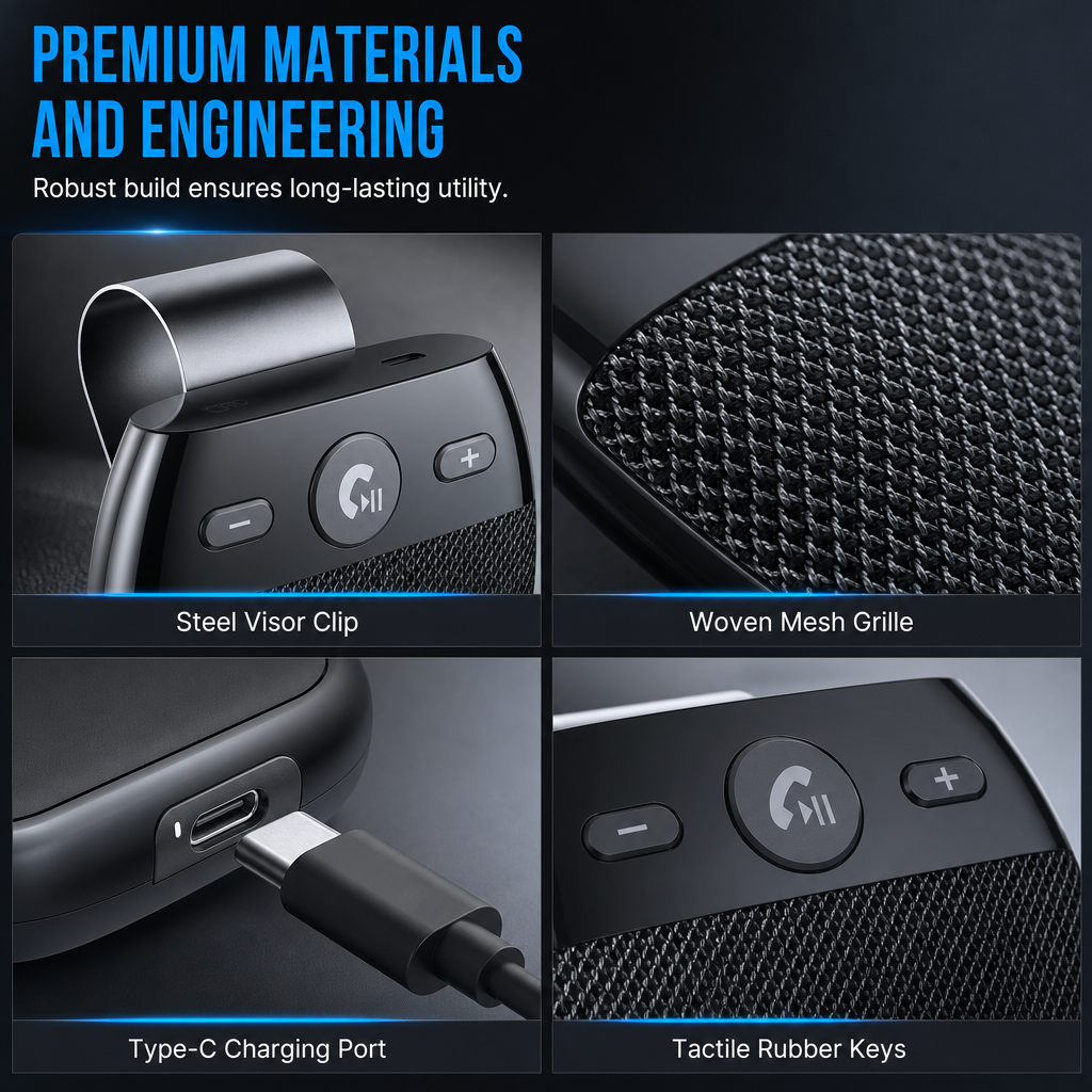 🚗 50% RABATT! SP11 Bluetooth-Freisprecheinrichtung für Auto-Sonnenblende – vibrationsaktivierte Einschaltung & A2DP