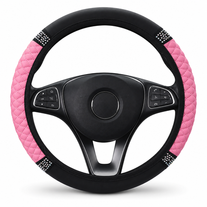 Funkelnder Strass-Lenkradbezug mit Kristallen, elastischer Kunstleder-Schutz 🚗✨