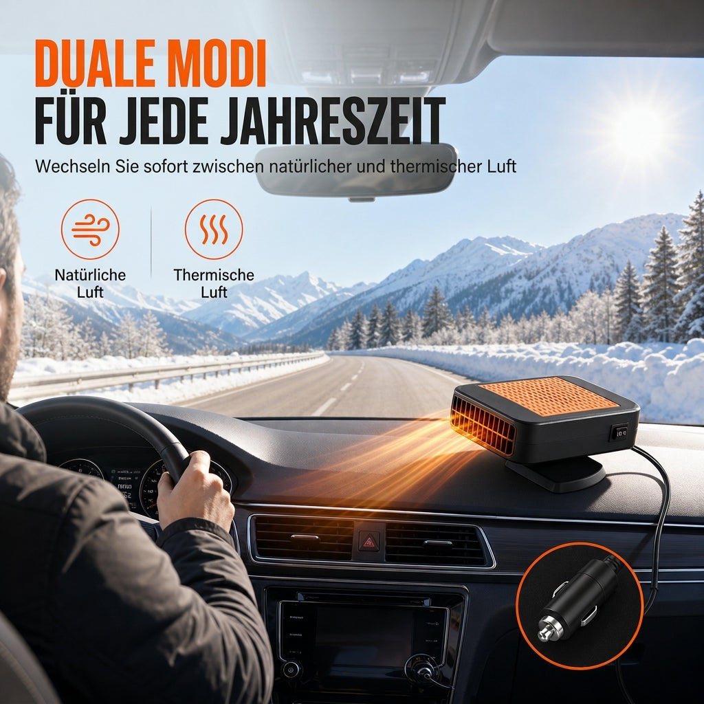 📢📢50% RABATT !!⏰Tragbarer 12V Auto- und Windschutzscheiben-Enteisungs- und Entnebelungsventilator für Fahrzeuge