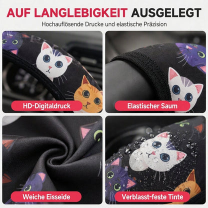 🚗 Universelle 38 cm ringlose Seiden-Lenkradabdeckung – bedruckt, atmungsaktiv, Ganzjahres-Schutz fürs Autolenkrad