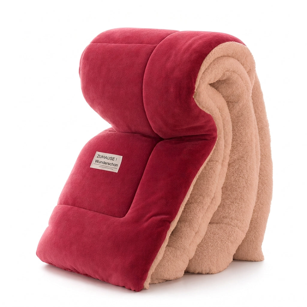 Dicker warmer Winter-Steppdecke aus Schneeflocken-Samt