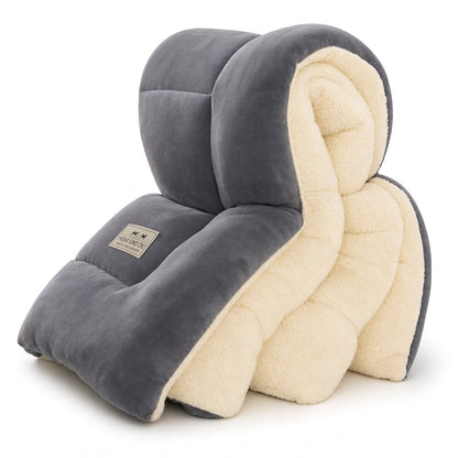 Dicker warmer Winter-Steppdecke aus Schneeflocken-Samt