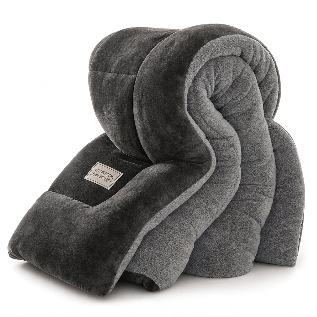 Dicker warmer Winter-Steppdecke aus Schneeflocken-Samt