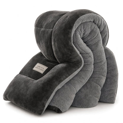 Dicker warmer Winter-Steppdecke aus Schneeflocken-Samt