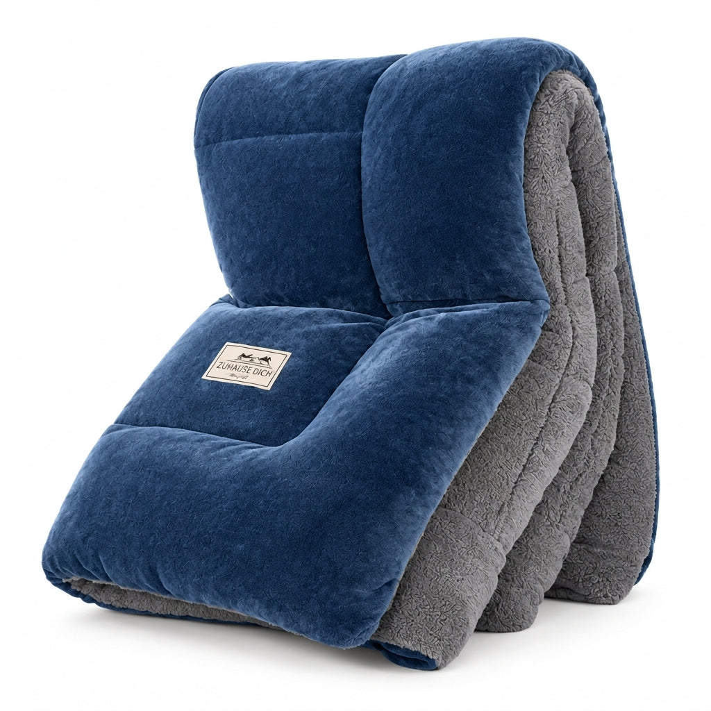 Dicker warmer Winter-Steppdecke aus Schneeflocken-Samt