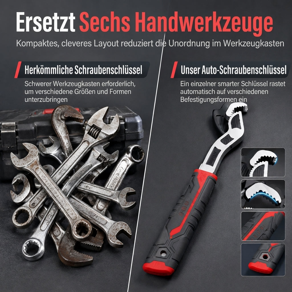 📢📢50% RABATT !!⏰Multifunktionaler verstellbarer Schraubenschlüssel mit Schnelleinstellung, universelles Handwerkzeug