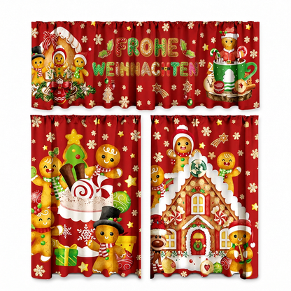 ⏳Nur für kurze Zeit – 50% RABATT⏰Weihnachts Küchenvorhänge Set