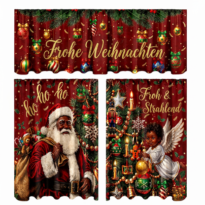 ⏳Nur für kurze Zeit – 50% RABATT⏰Weihnachts Küchenvorhänge Set