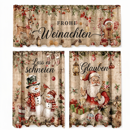 ⏳Nur für kurze Zeit – 50% RABATT⏰Weihnachts Küchenvorhänge Set