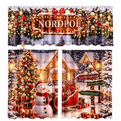 ⏳Nur für kurze Zeit – 50% RABATT⏰Weihnachts Küchenvorhänge Set