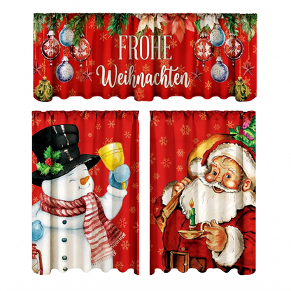 ⏳Nur für kurze Zeit – 50% RABATT⏰Weihnachts Küchenvorhänge Set