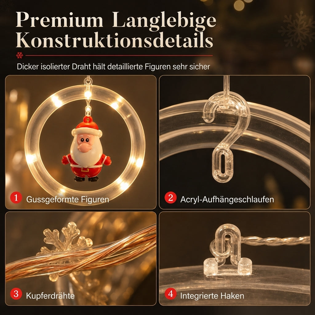 🎄 50% RABATT! Weihnachtsvorhang-Lichterkette – Fernbedienung & 8 Beleuchtungsmodi für gemütliche Festtagsfenster ✨🎁