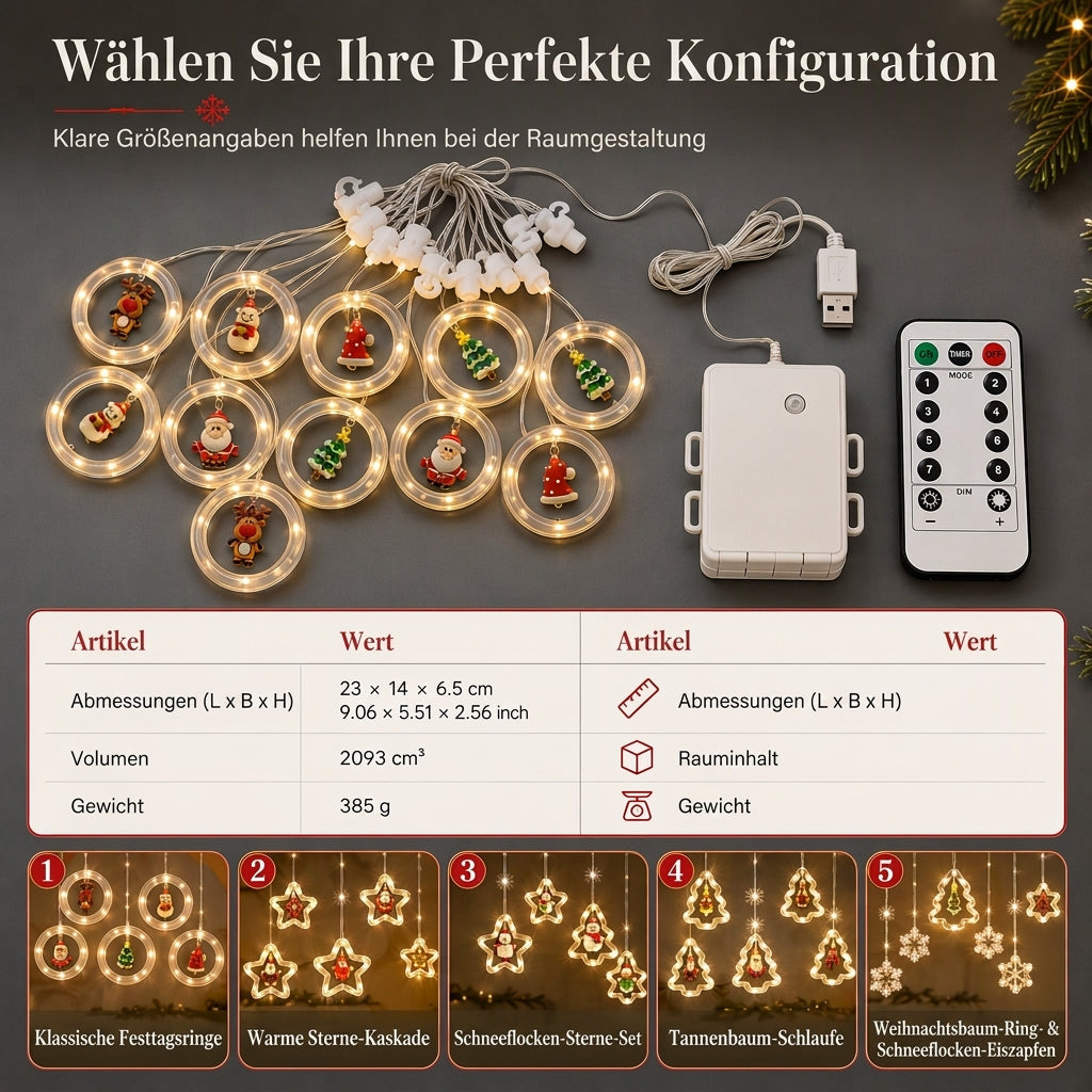 🎄 50% RABATT! Weihnachtsvorhang-Lichterkette – Fernbedienung & 8 Beleuchtungsmodi für gemütliche Festtagsfenster ✨🎁