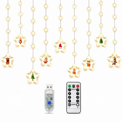 🎄 50% RABATT! Weihnachtsvorhang-Lichterkette – Fernbedienung & 8 Beleuchtungsmodi für gemütliche Festtagsfenster ✨🎁