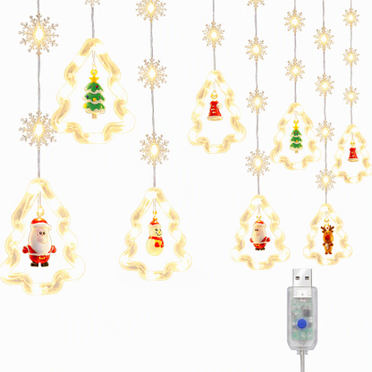 🎄 50% RABATT! Weihnachtsvorhang-Lichterkette – Fernbedienung & 8 Beleuchtungsmodi für gemütliche Festtagsfenster ✨🎁