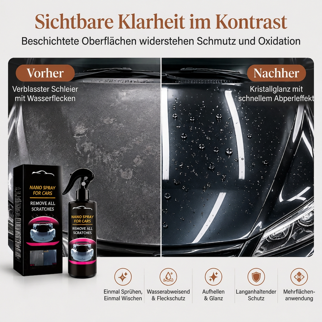🚗 Nano-Reparaturspray für Autolack – entfernt Kratzer, reinigt, poliert & versiegelt in einem