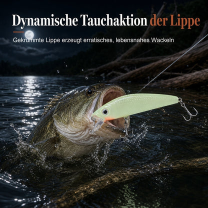 📢📢50% RABATT !!🎣 Leuchtender Minnow Wobbler 7cm 8g – Hardbaits für Nachtangeln, UV-aktiv & fängig für Zander & Barsch