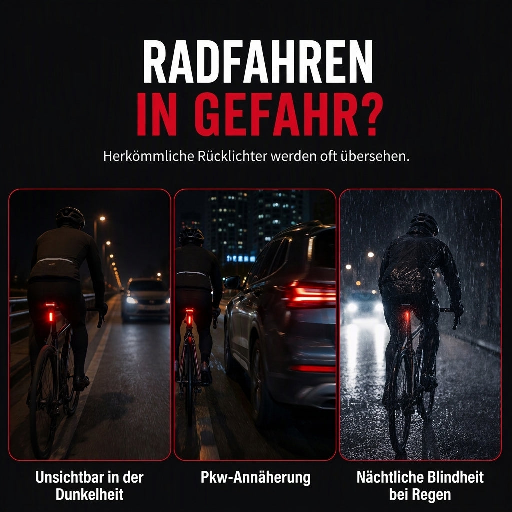 🚲 50% RABATT! 🔋 Aufladbares Fahrrad-Rücklicht – Sicher & hell bei Nacht ✨