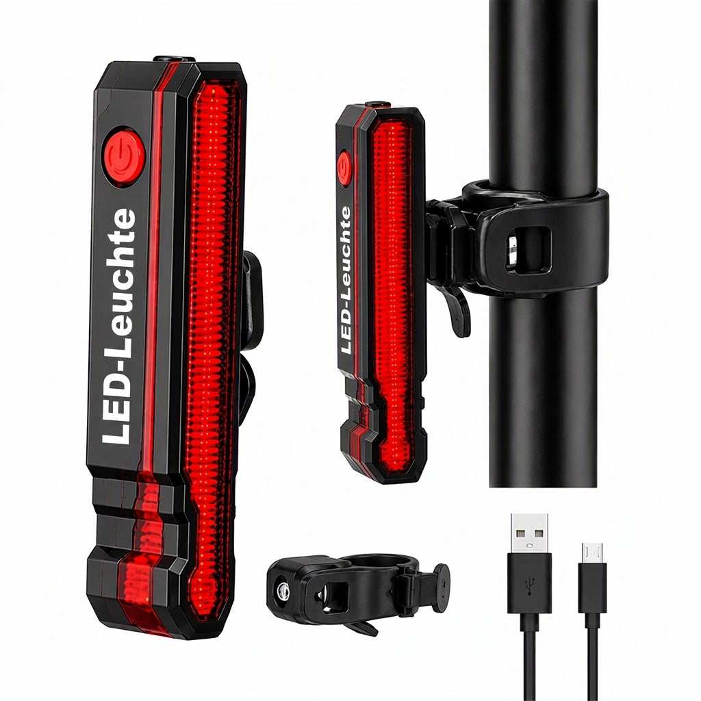🚲 50% RABATT! 🔋 Aufladbares Fahrrad-Rücklicht – Sicher & hell bei Nacht ✨