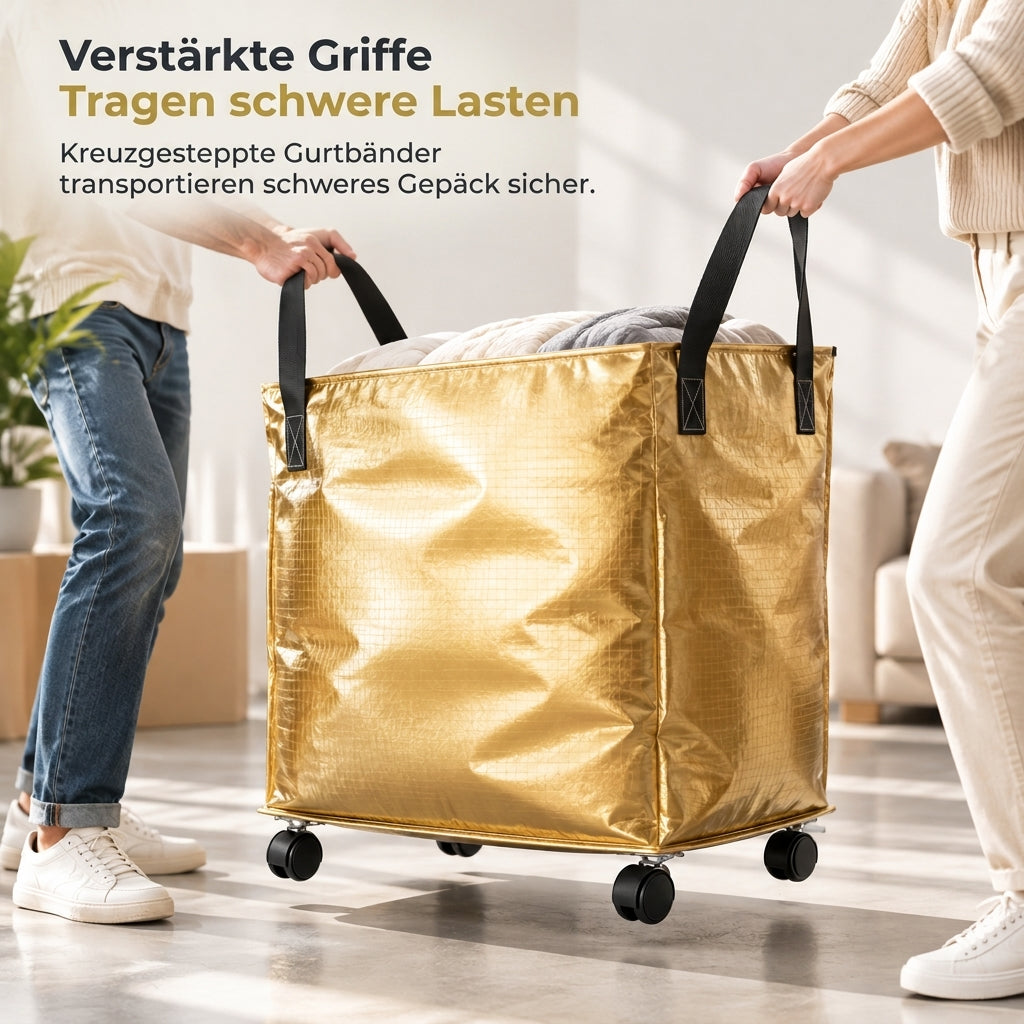 📦 50% RABATT! 🧳 Faltbare Umzugstasche mit Rädern – Wasserdicht & große Kapazität ✨
