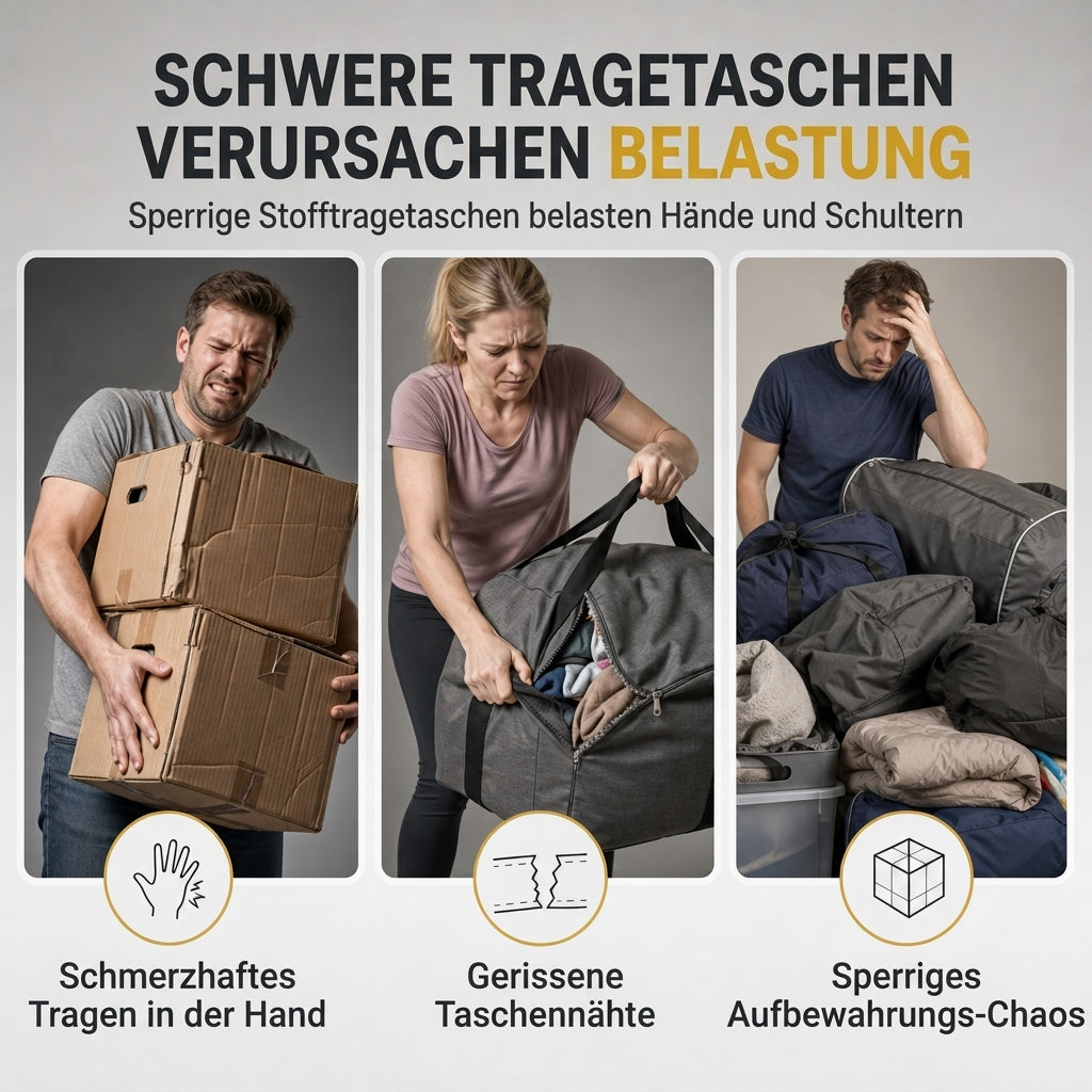 📦 50% RABATT! 🧳 Faltbare Umzugstasche mit Rädern – Wasserdicht & große Kapazität ✨