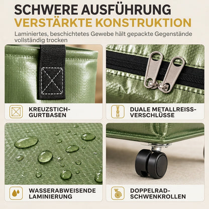 📦 50% RABATT! 🧳 Faltbare Umzugstasche mit Rädern – Wasserdicht & große Kapazität ✨