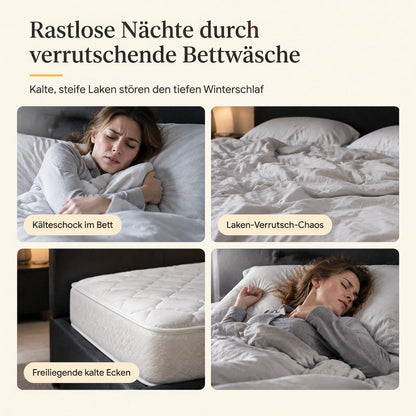 Dicker warmer Plüsch-Spannbettlaken - einfarbig, weich & kuschelig, Winter Matratzenbezug