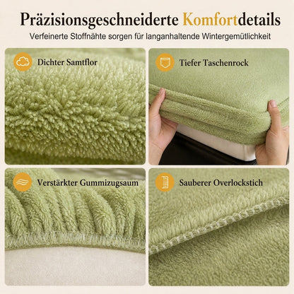 Dicker warmer Plüsch-Spannbettlaken - einfarbig, weich & kuschelig, Winter Matratzenbezug